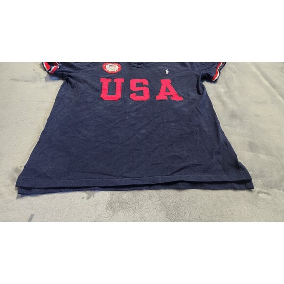 POLO Ralph Lauren USA Olympic Team Custom Slim Fit Blue Shirt Men’s Size M - Picture 4 of 8